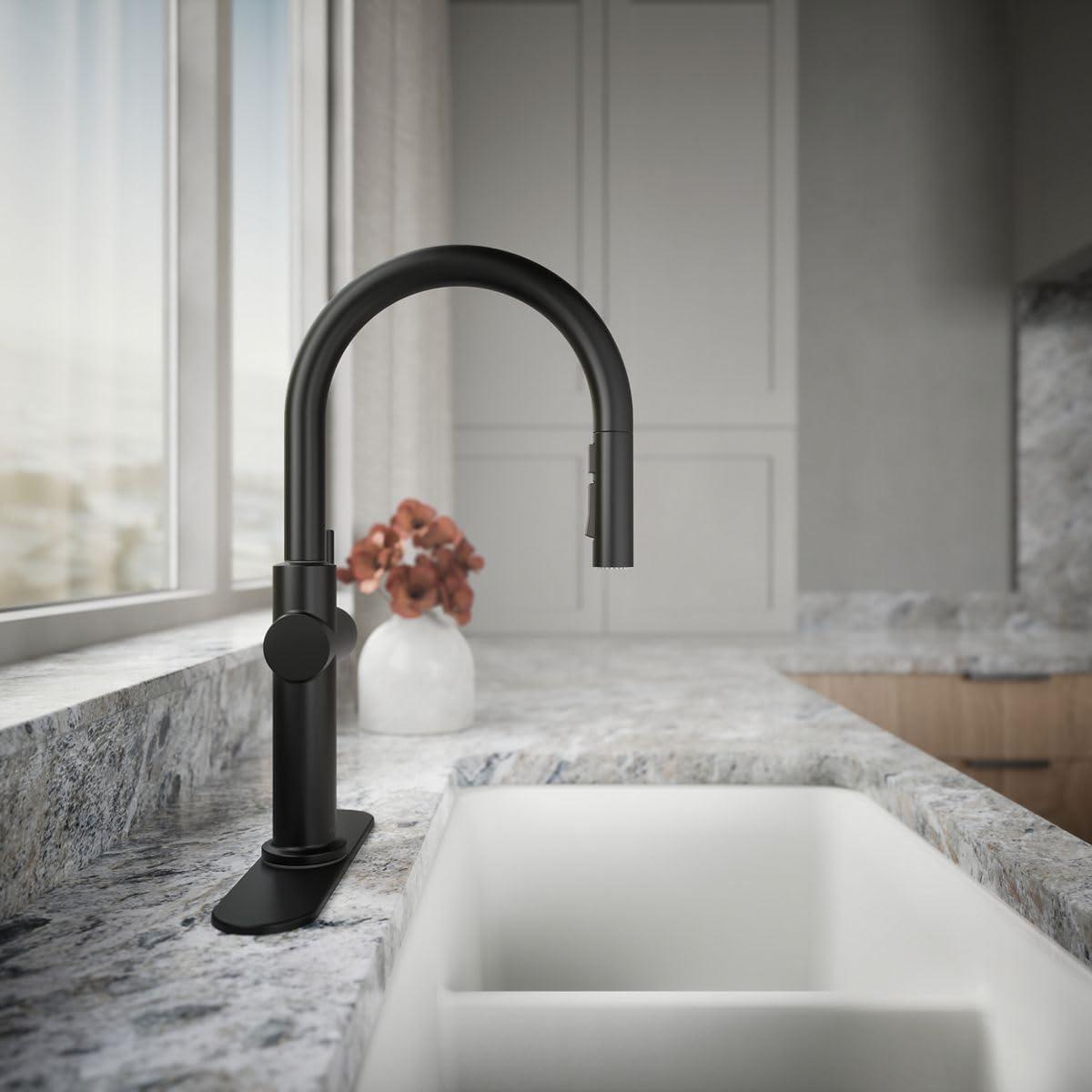 Kohler Crue Single Handle Pull Down Kitchen Faucet with Three-Function Pull Down Sprayer