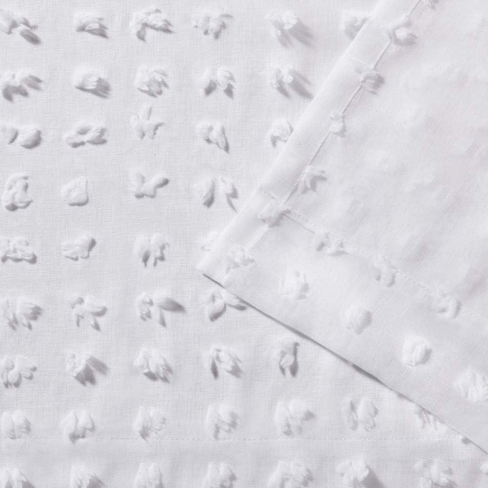 Amalgamated Textiles Exclusive Home Spirit Woven Pouf Applique Sheer Rod Pocket Curtain Panel Pair (Set of 2)