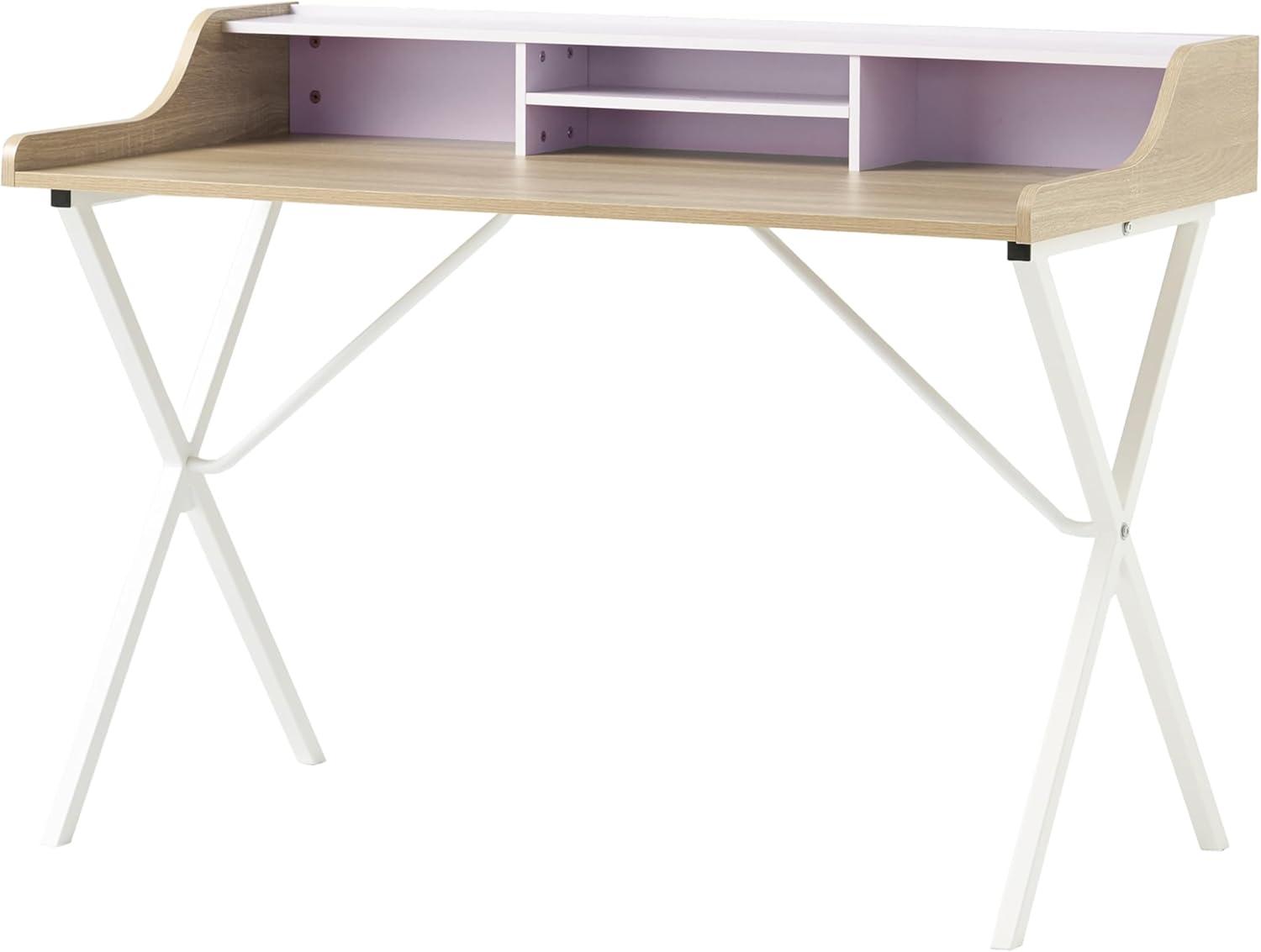 GDFStudio Alexandria Modern Faux Wood Computer Desk, Oak/White