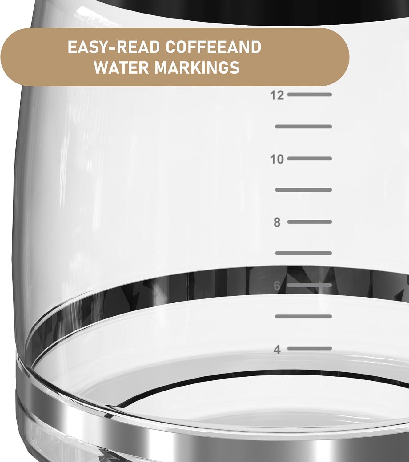 Cuisinart DCC-1200PRC 12-Cup Replacement Glass Carafe, Black