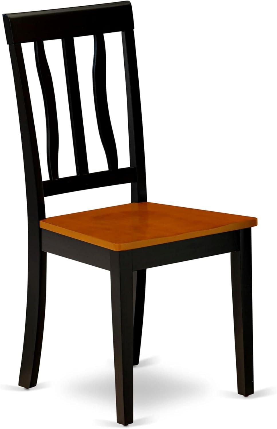 HomeStock Southwestern Style Avon Dining Chair Wood Seat - Black And Cherry Finish - Set Of 2