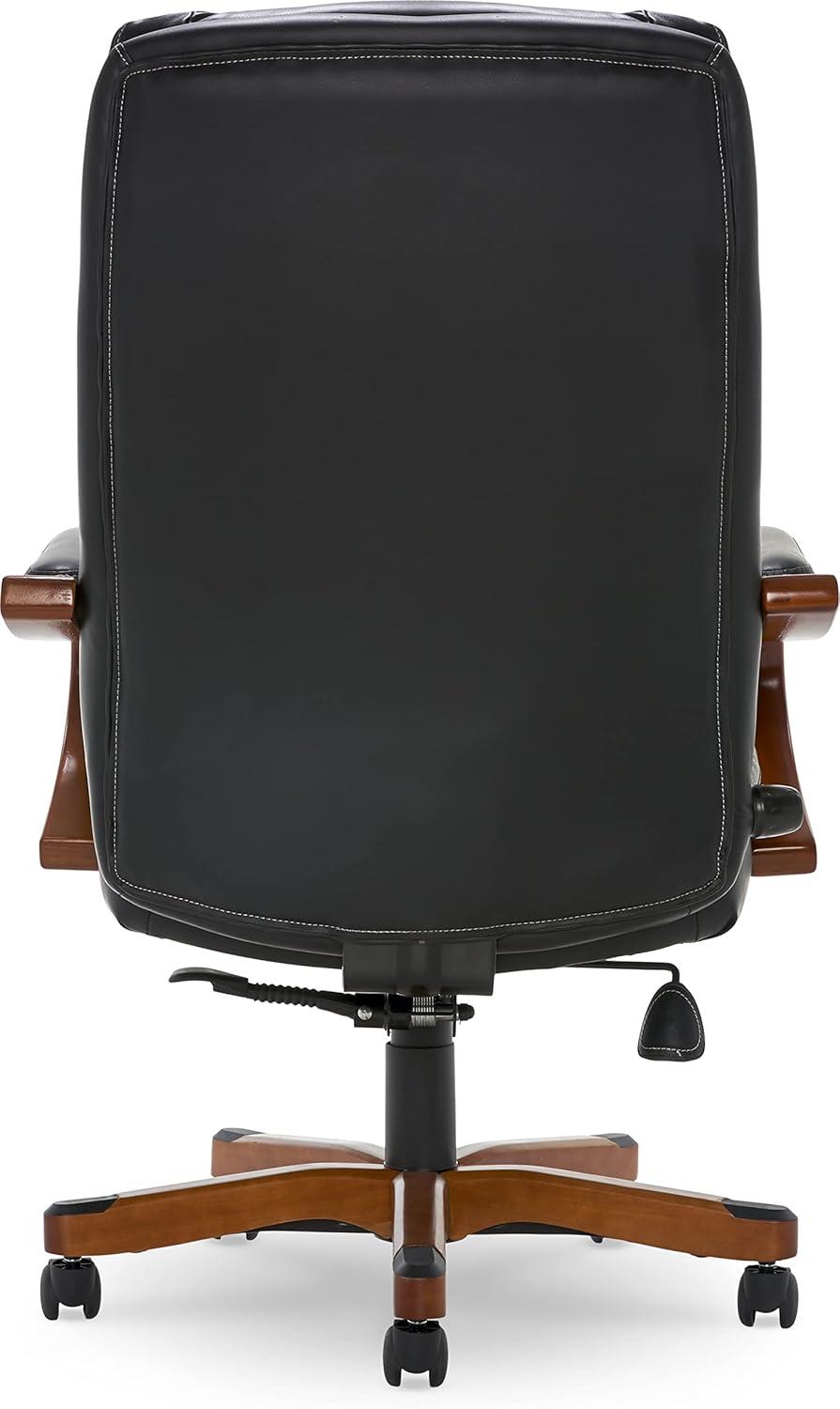 Ergonomic High-Back Swivel Executive Chair in Black Bonded Leather