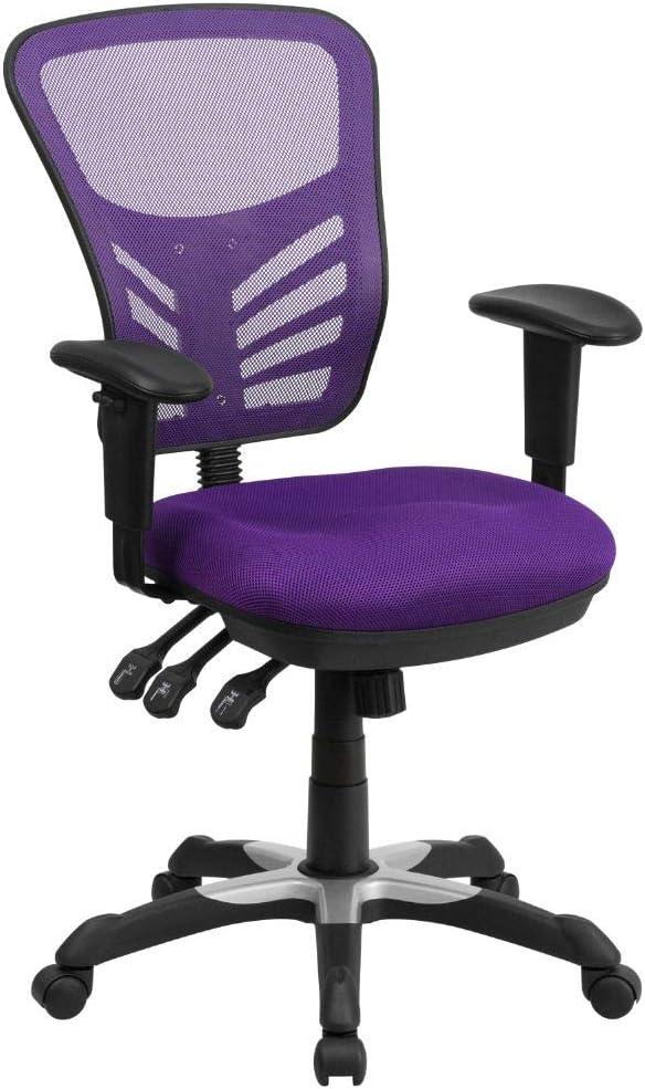 Flash Furniture Mid-Back Mesh Multifunction Executive Swivel Ergonomic Office Chair with Adjustable Arms