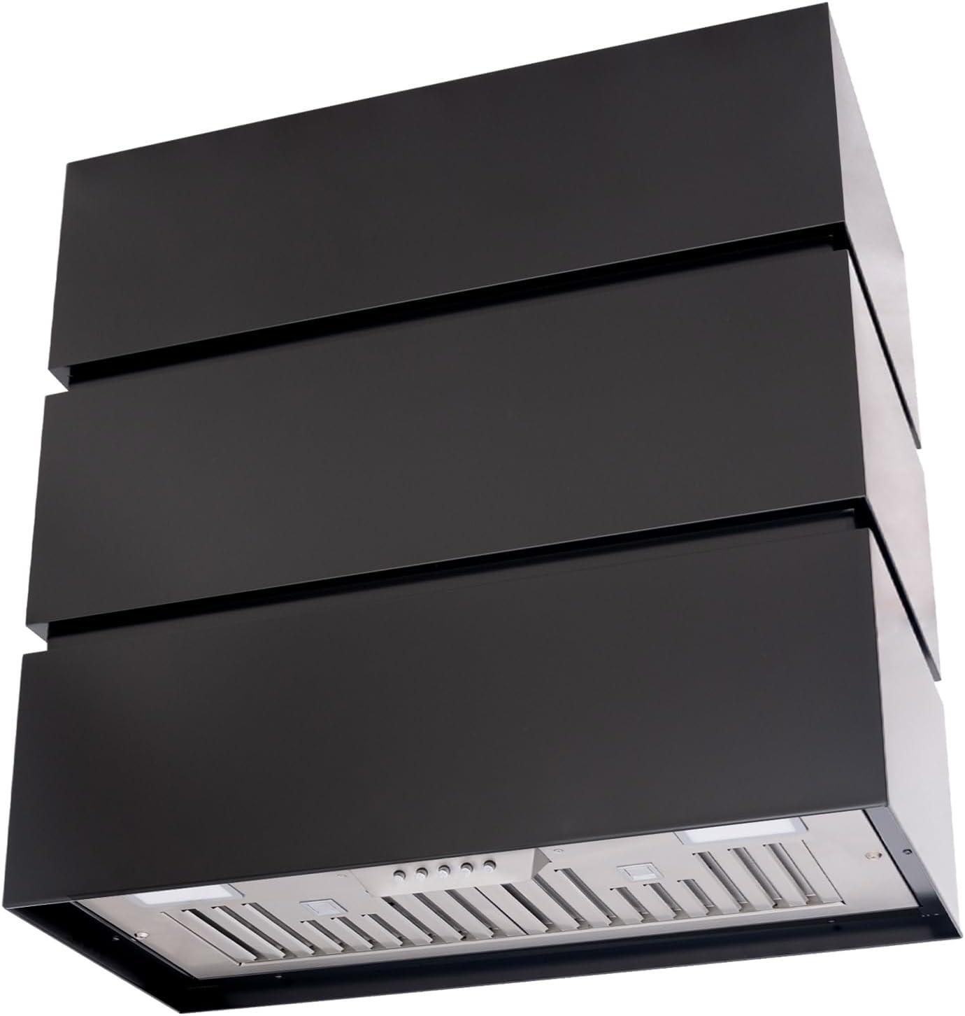 600 CFM Wall Mount Range Hood Stainless Steel 3 Stacks Modern Box