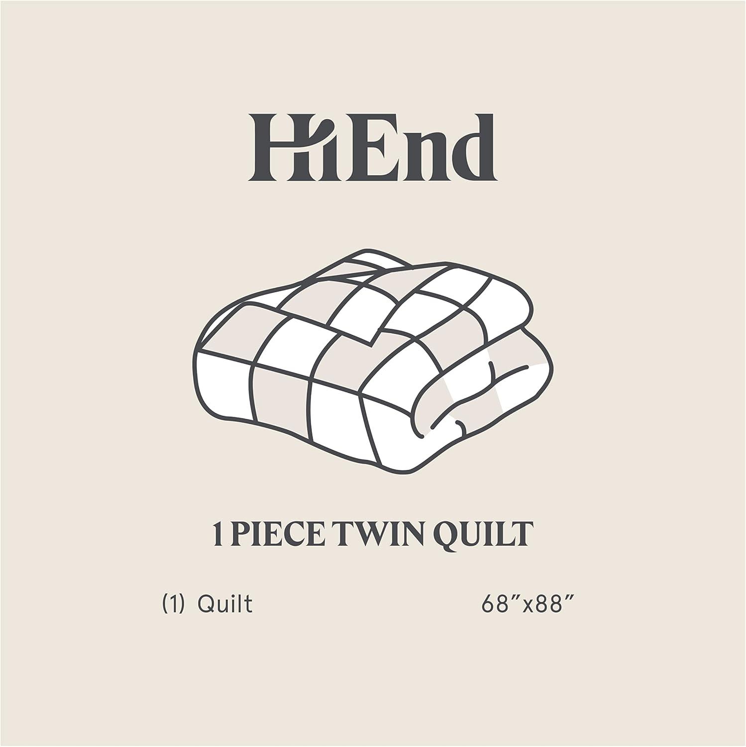 HiEnd Accents Stonewashed Cotton Velvet Quilt, Twin Size, Taupe Solid Color, Classic Traditional Rustic Style Luxury Bedding, Soft Lightweight Bed Cover