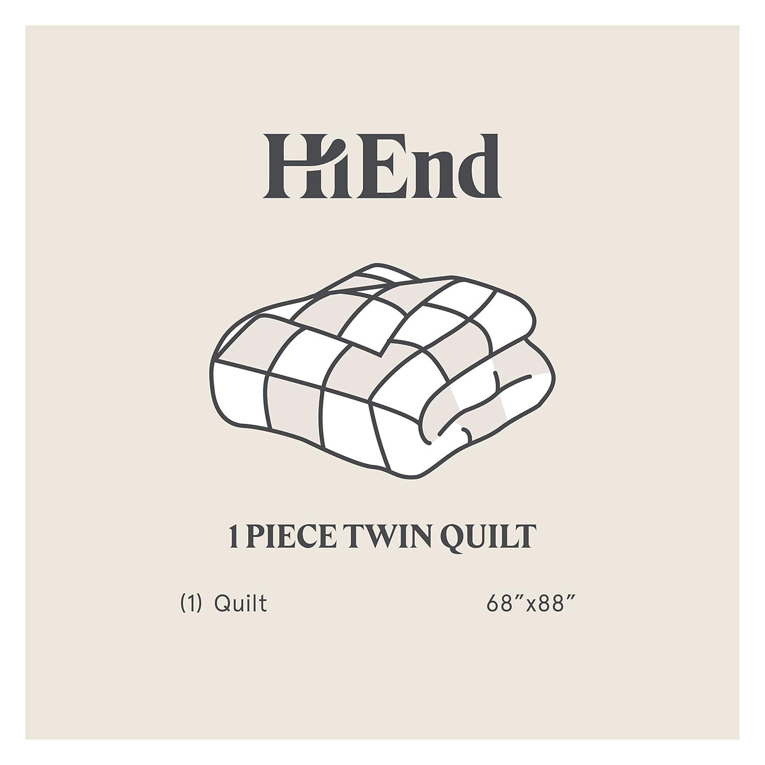 HiEnd Accents Stonewashed Cotton Velvet Quilt, Twin Size, Taupe Solid Color, Classic Traditional Rustic Style Luxury Bedding, Soft Lightweight Bed Cover