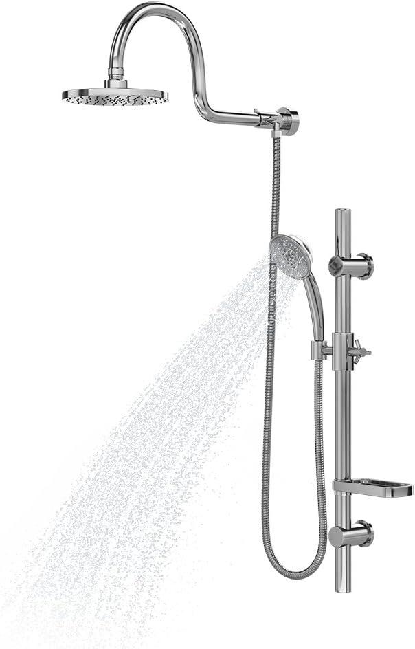 Polished Chrome Adjustable Wall Mounted Shower System