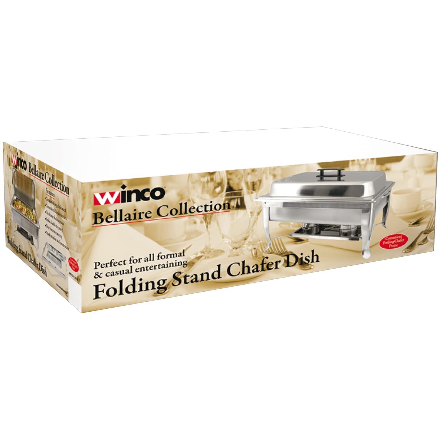 Full-Size Silver Stainless Steel Catering Chafer with Plastic Handle