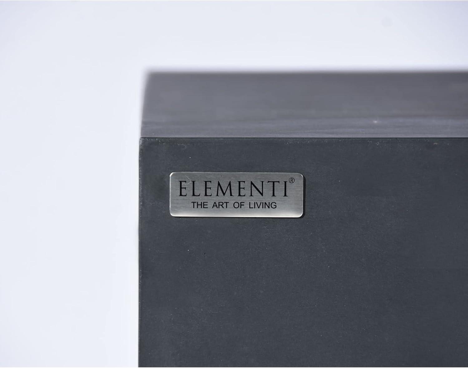 Granville Elementi 60" Rectangular Outdoor Concrete Fire Pit Table with Lava Rocks and Cover