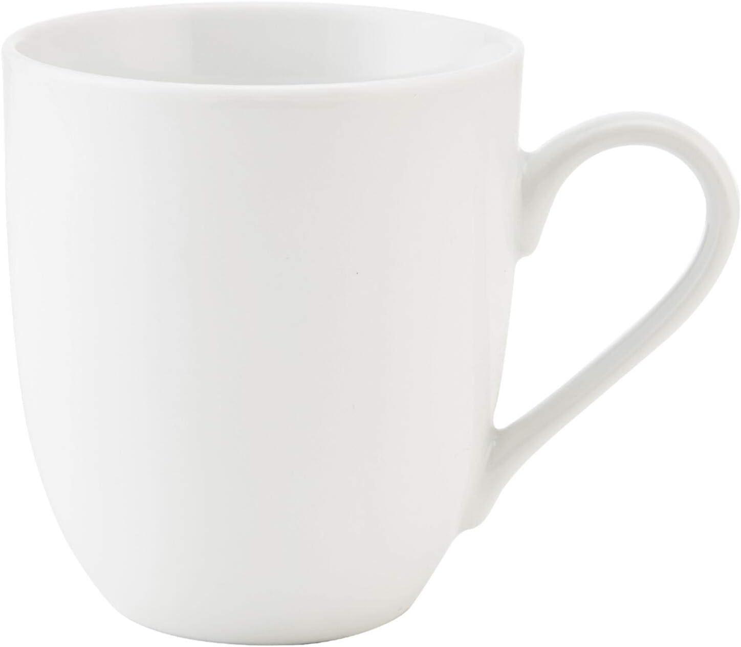 White Ceramic 12-Ounce Mug Set of Four