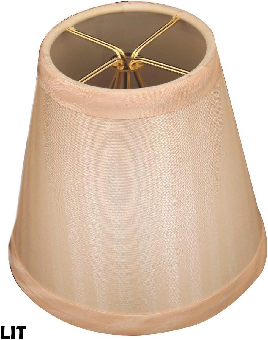 Royal Designs, Inc. Empire Chandelier Shade CS-1008-5EGG/ST-6, Eggshell Stripe, 3 x 5 x 4.5, Pack of 6