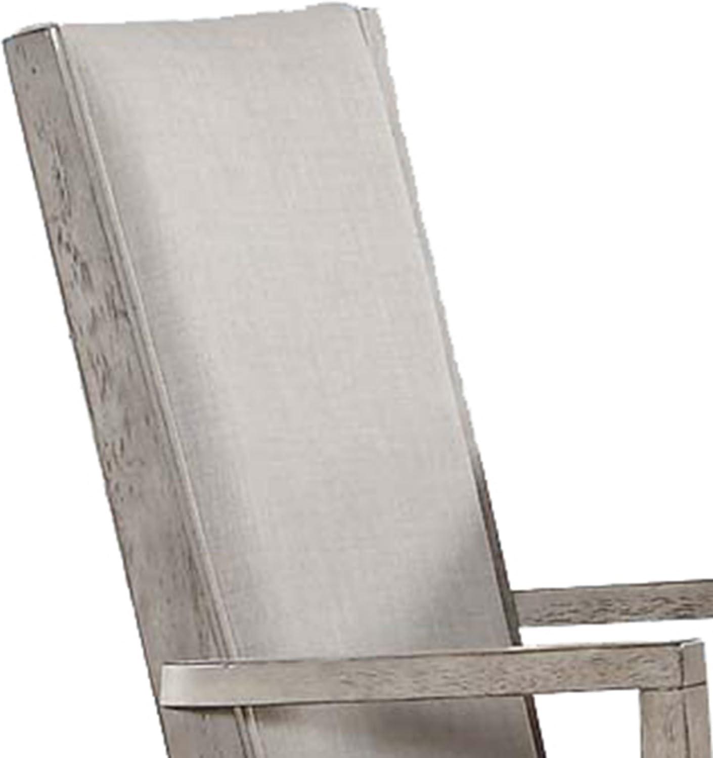 Set Of 2 Fabric Arm Chair, Gray Oak Fabric Upholstered Armchair