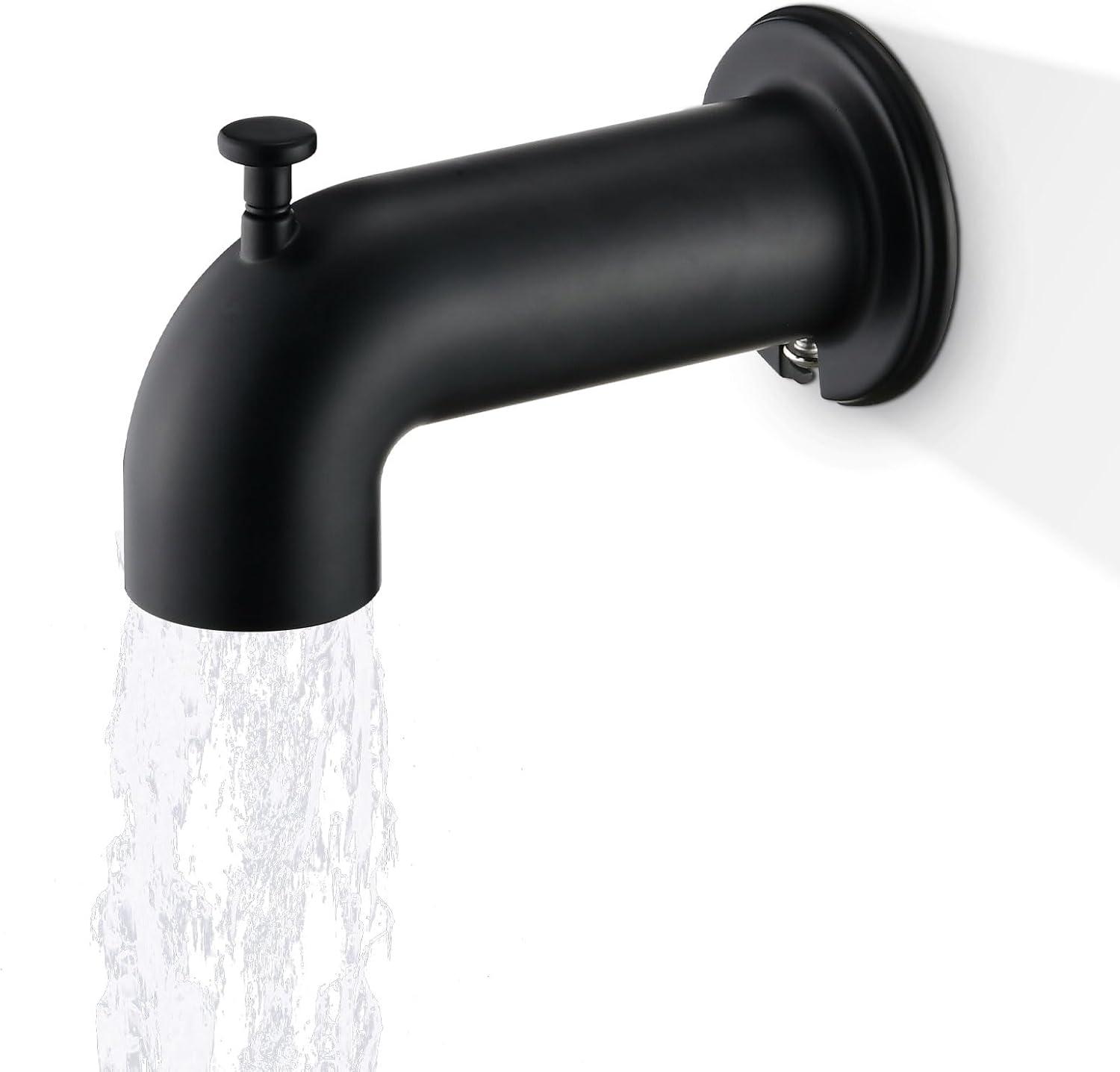 Innovire Extra Long Tub Spout with Diverter, Fits for 1/2" IPS Threads,Matte Black Matte Black