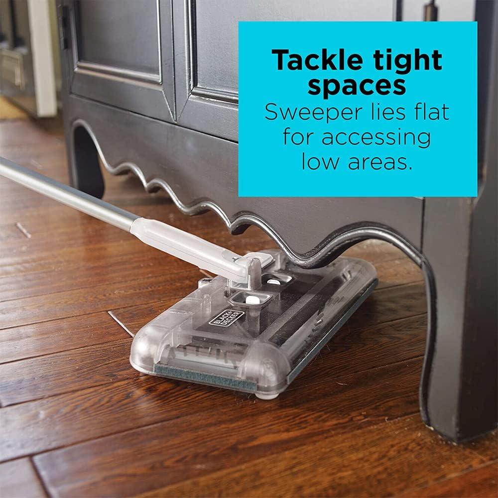 BLACK+DECKER Floor Sweeper, 50 Minutes Runtime, Powder White