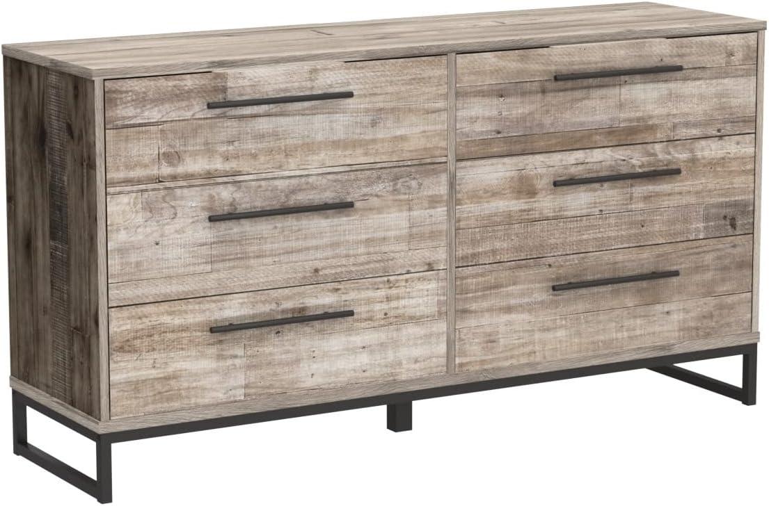 Signature Design by Ashley Casual Neilsville 6 Drawer Dresser, Whitewash