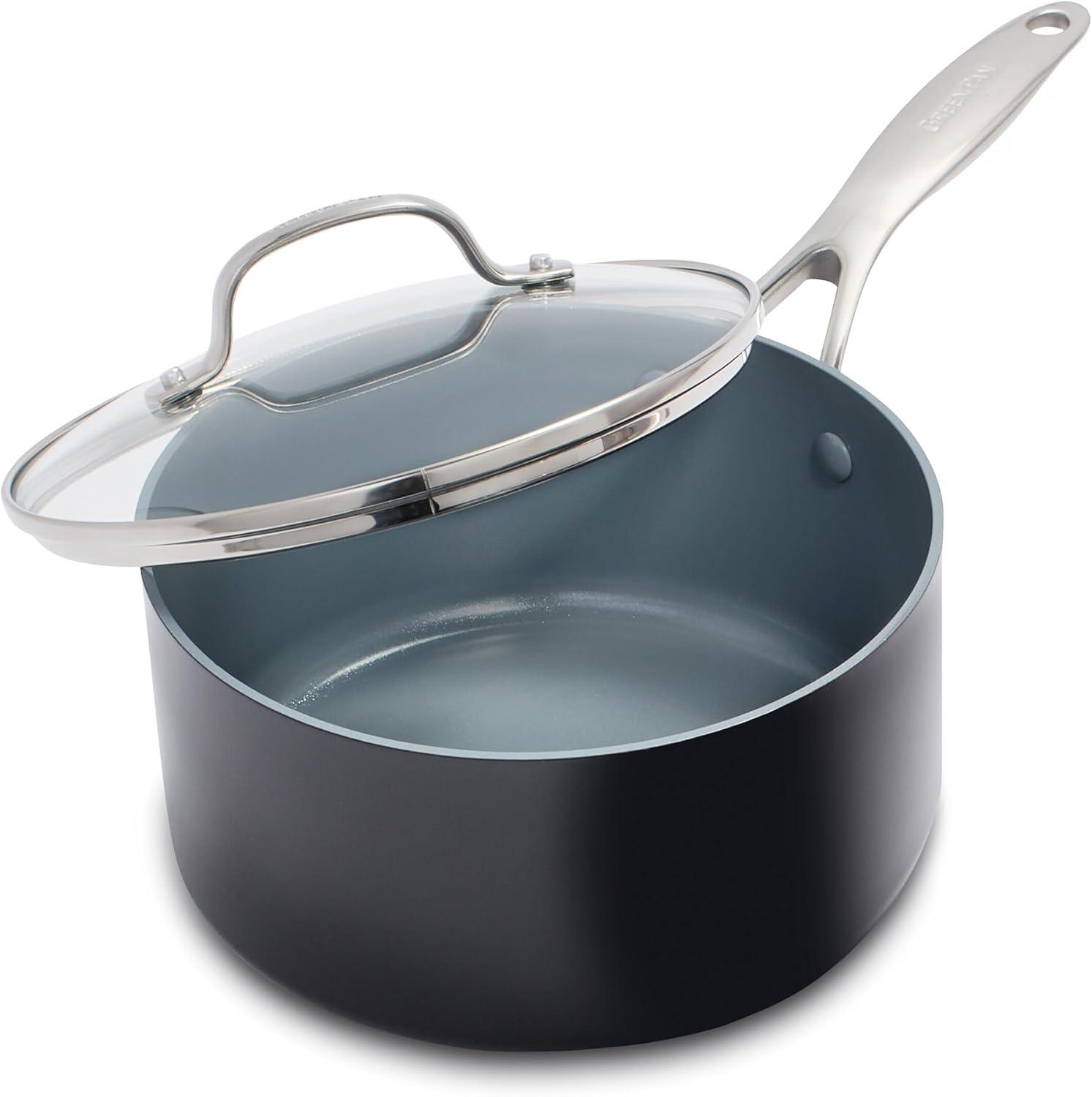 GreenPan Valencia Pro Healthy Ceramic Nonstick 2qt Saucepan With Lid