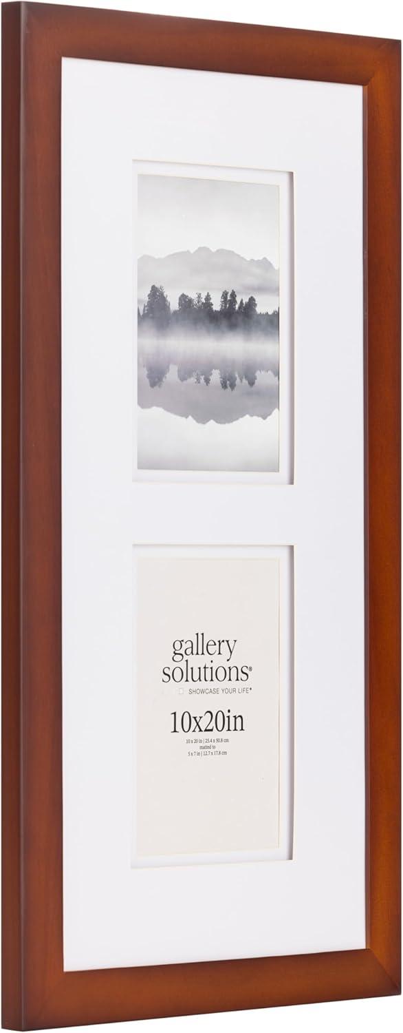 Gallery Solutions 5"x7" Double Mat Photo Frame Walnut Brown