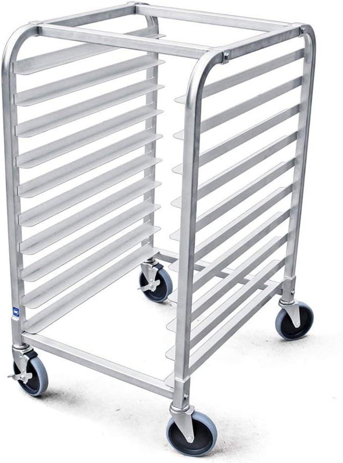 Commercial Aluminum 10-Tier Sheet Pan Rack with Brake Wheels