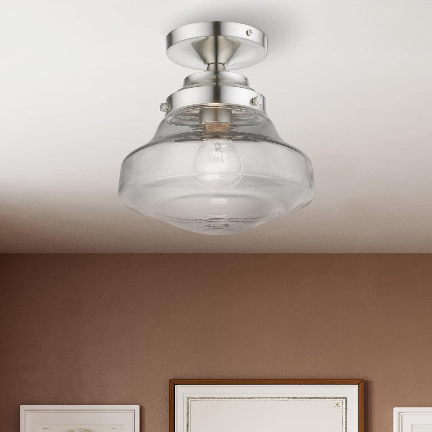 Livex Lighting Avondale 1 - Light Semi-Flush Mount in  Brushed Nickel