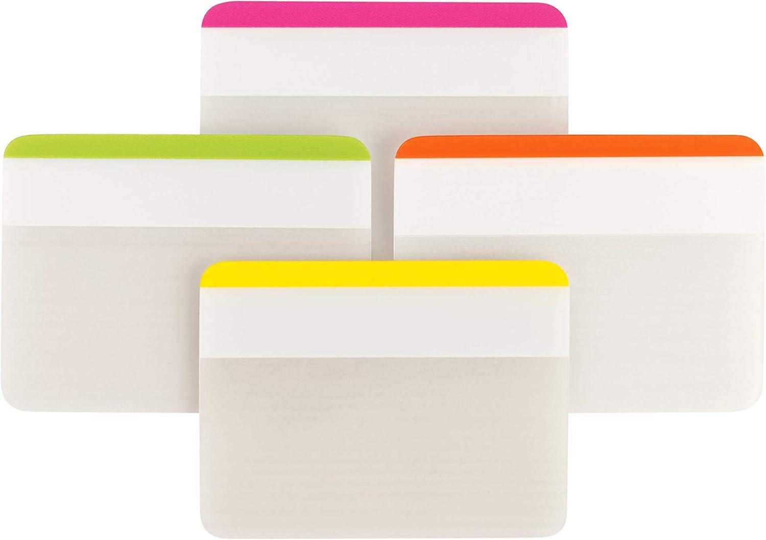 Durable Angled Assorted Color File Tabs, 2" x 1.5"