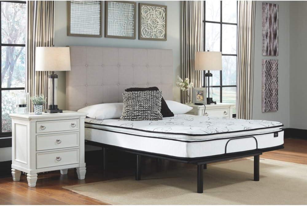 King Adjustable White Metal Bed Base with Remote