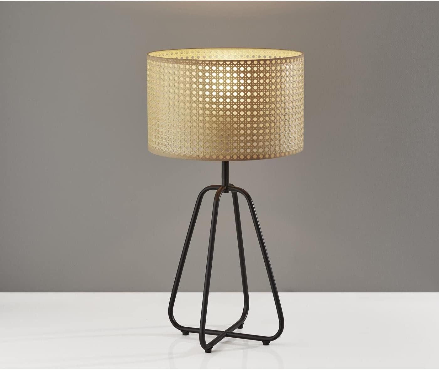 Colton 25" Bronze Table Lamp with Woven Shade