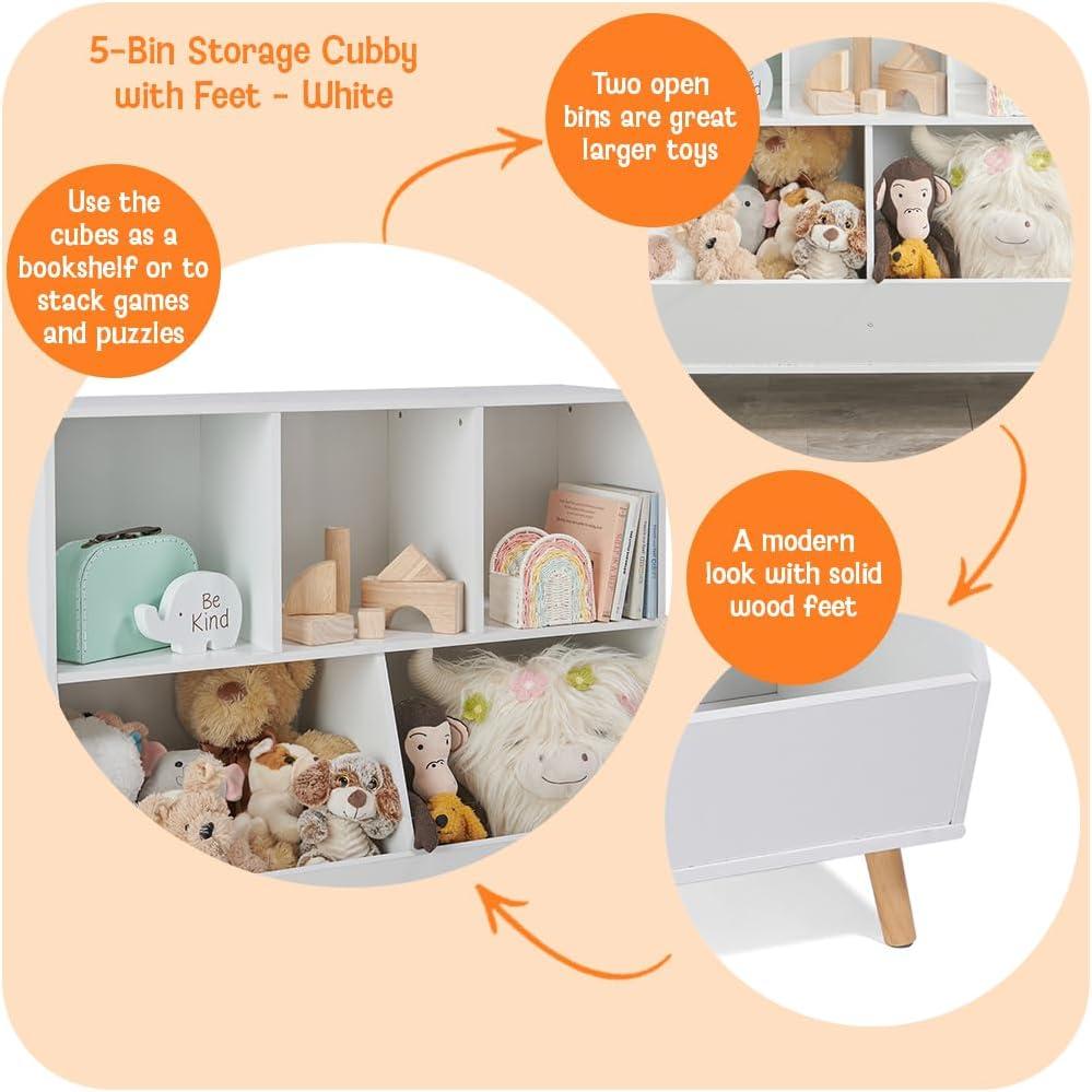 Badger Basket 5-Bin Storage Cubby With Feet