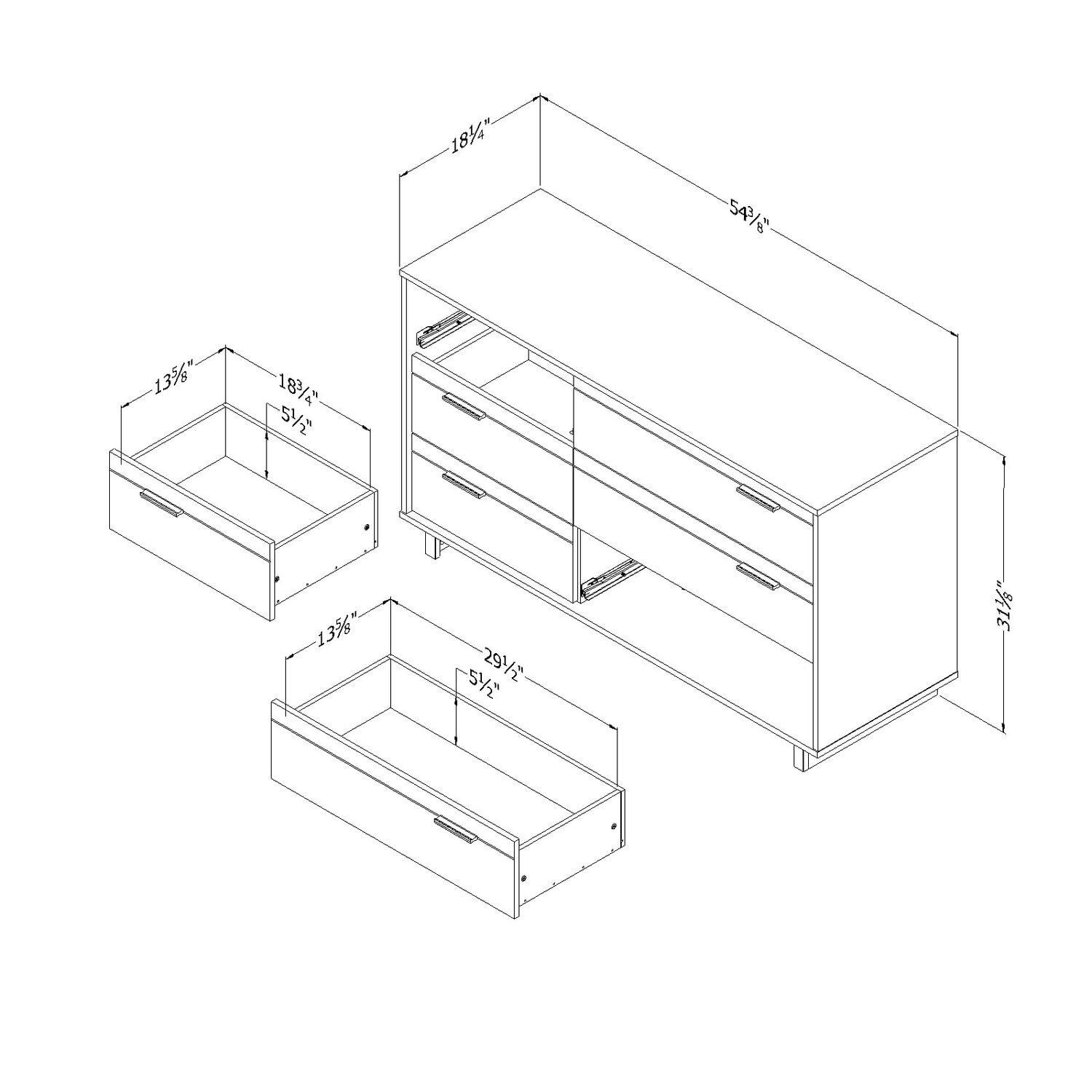 South Shore Fynn 6-Drawer Dresser