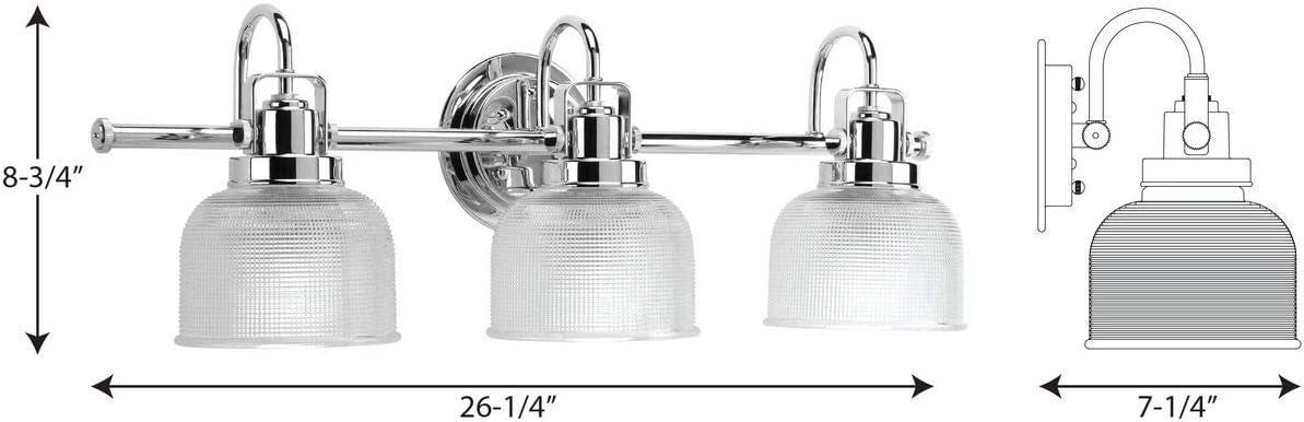 Rosser 3 Light Ribbed Dimmable Vanity Light