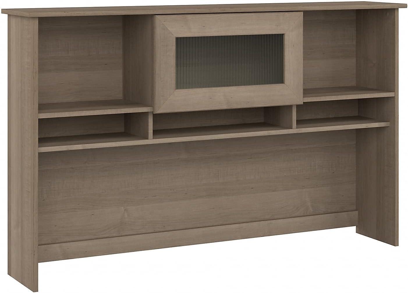 Cabot 60W Hutch Ash Gray - Bush Furniture: Laminate Office Hutch Top, MDF Frame, Adult Assembly Required