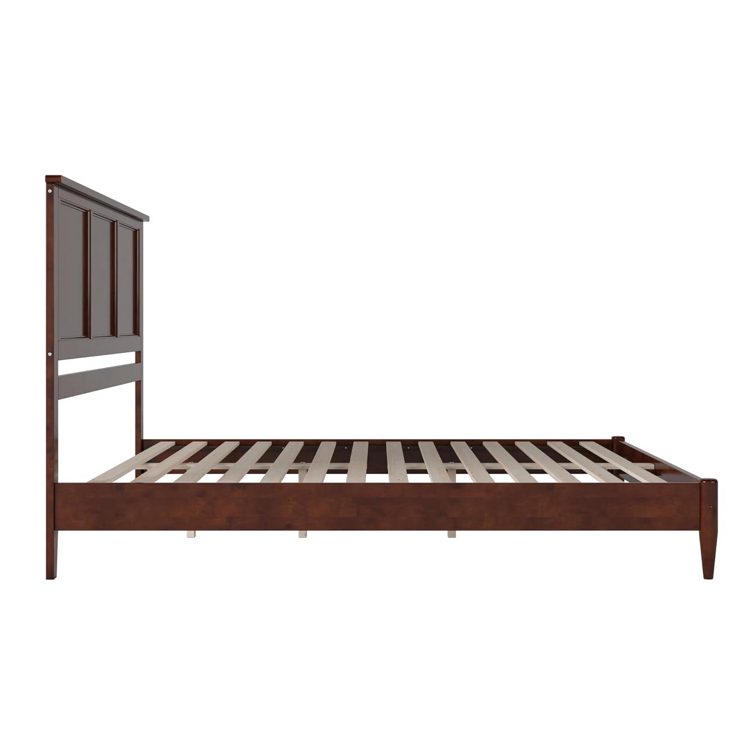 AFI Charlotte King Solid Wood Low Profile Platform Bed, Walnut
