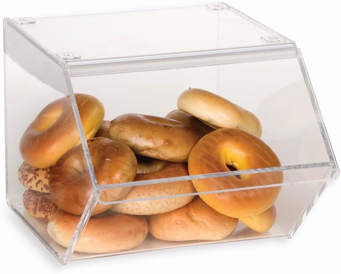 Clear Acrylic Stackable Bakery Display Case with Hinged Slanted Door
