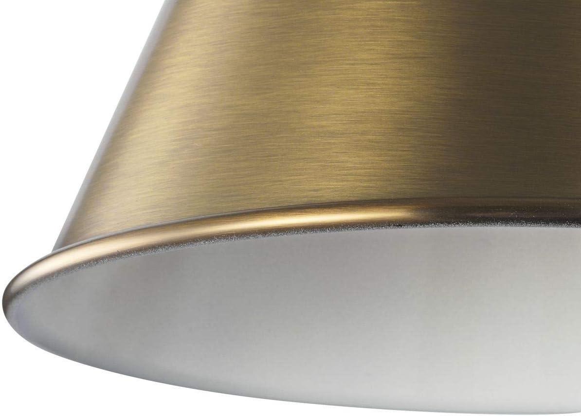 Progress Lighting Hinton 1-Light Swing Arm Wall Bracket, Vintage Brass, Metal Shade