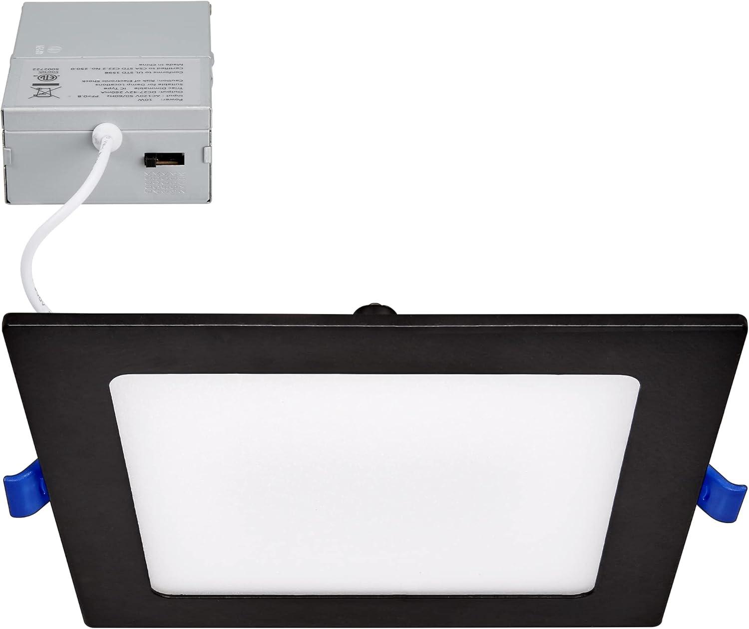 Black Aluminum 6-Inch Square Ultra-Thin Recessed LED Downlight