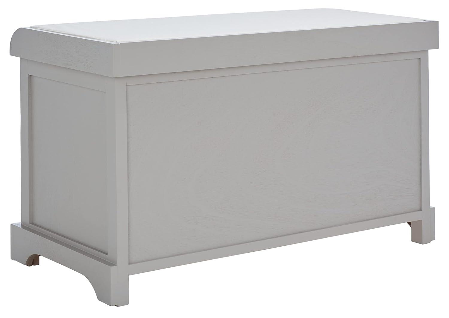 Freddy Wicker Storage Bench - AMH5736 - Vintage Grey - Safavieh