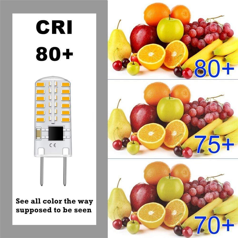 G8 LED Bulb Dimmable 3W Warm White 3000K T4 Bi-Pin Base 120V 20W-25W Halogen Bulb Replacement for Under Cabinet, Counter Lighting (12-Pack)