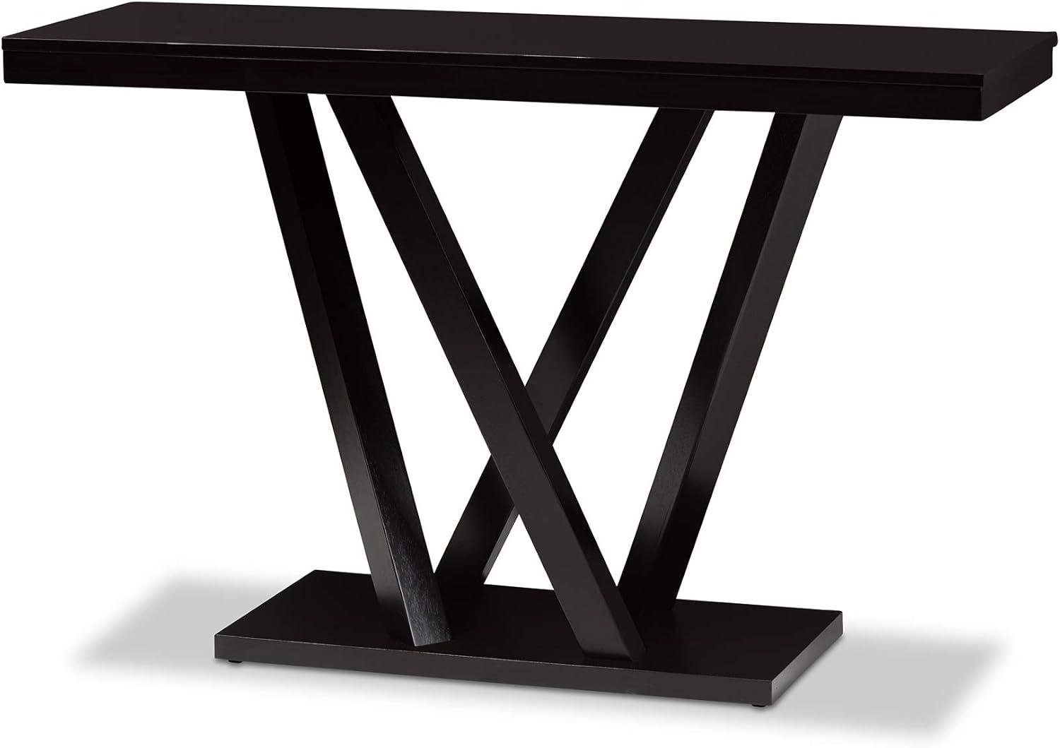 Everdon Dark Brown Modern Wood Console Table