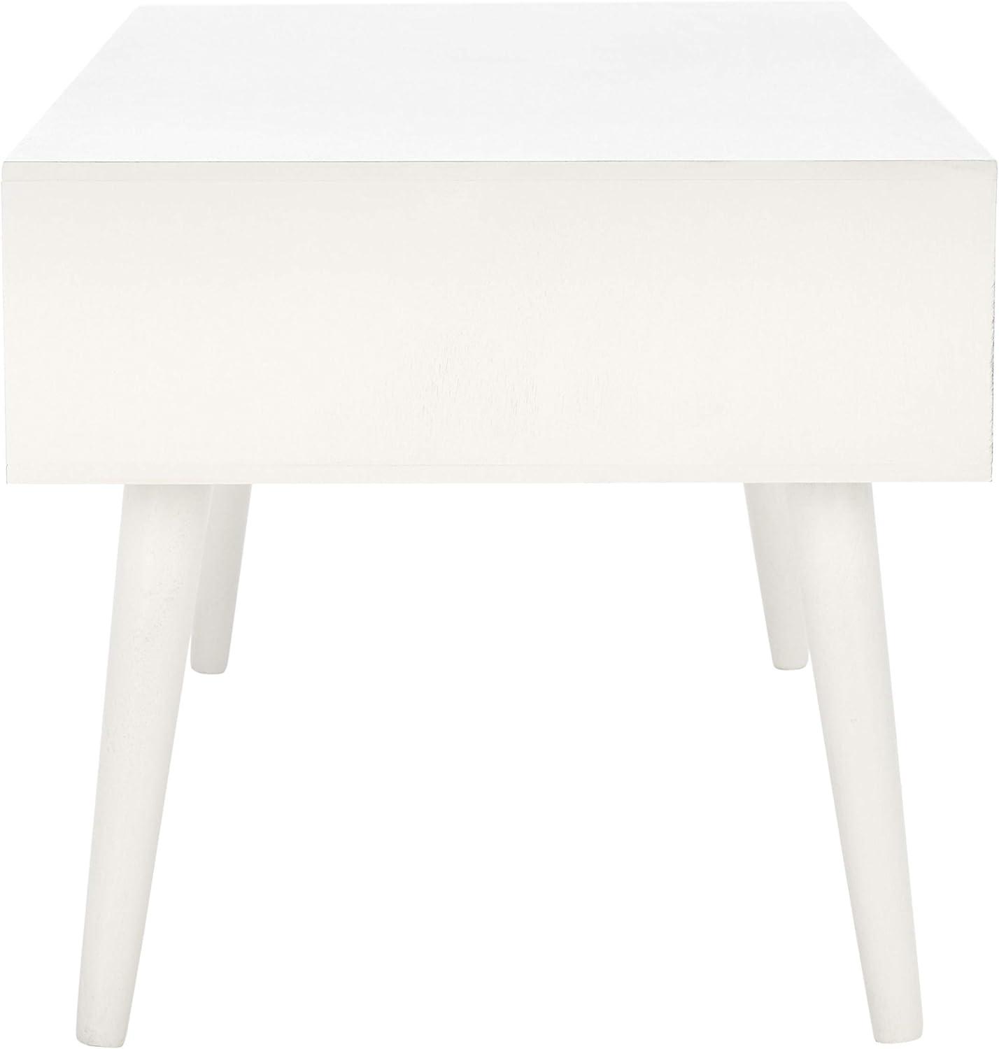 Mozart Mid-Century Coffee Table - Distressed White - Safavieh