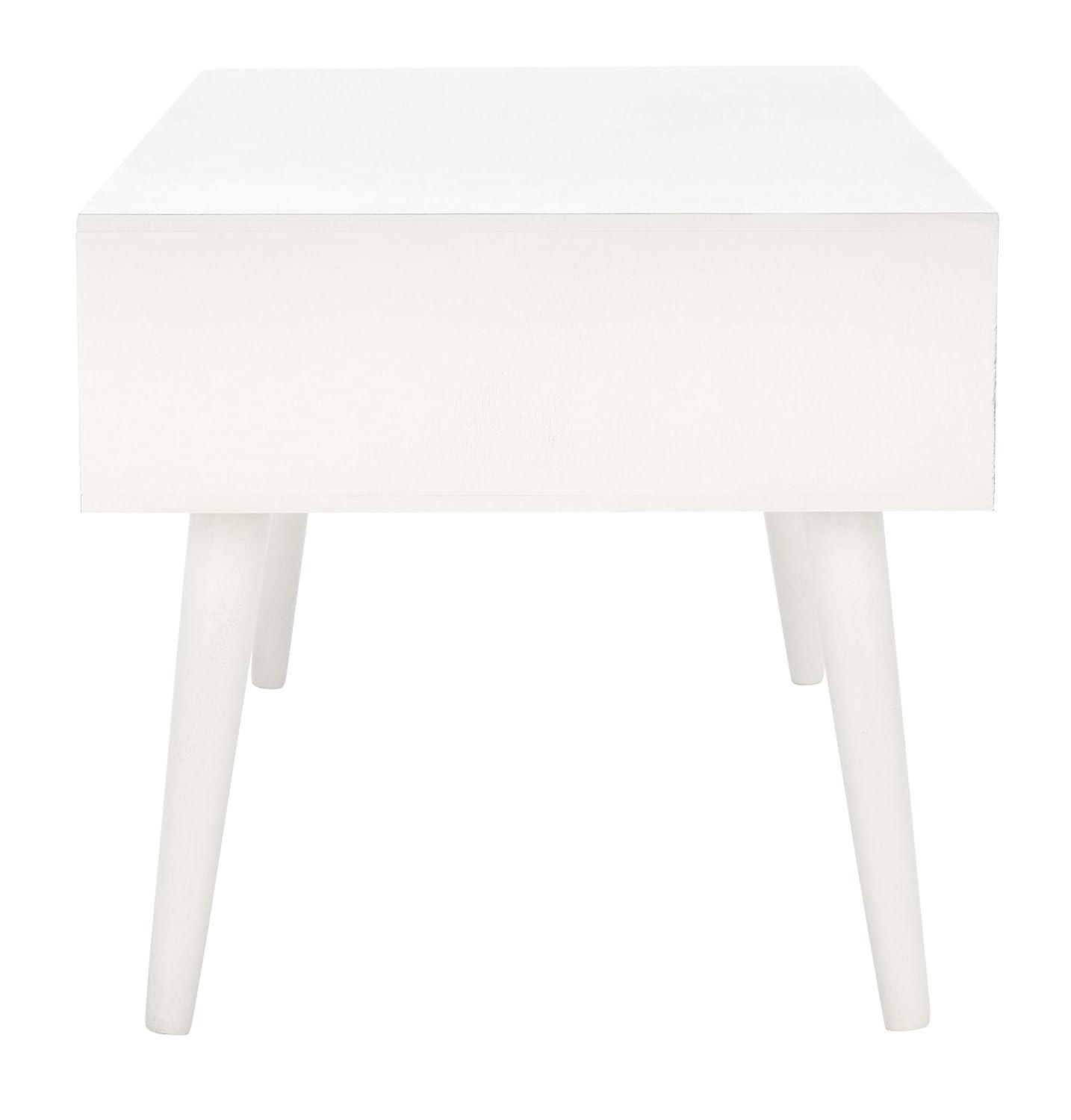 Mozart Mid-Century Coffee Table - Distressed White - Safavieh