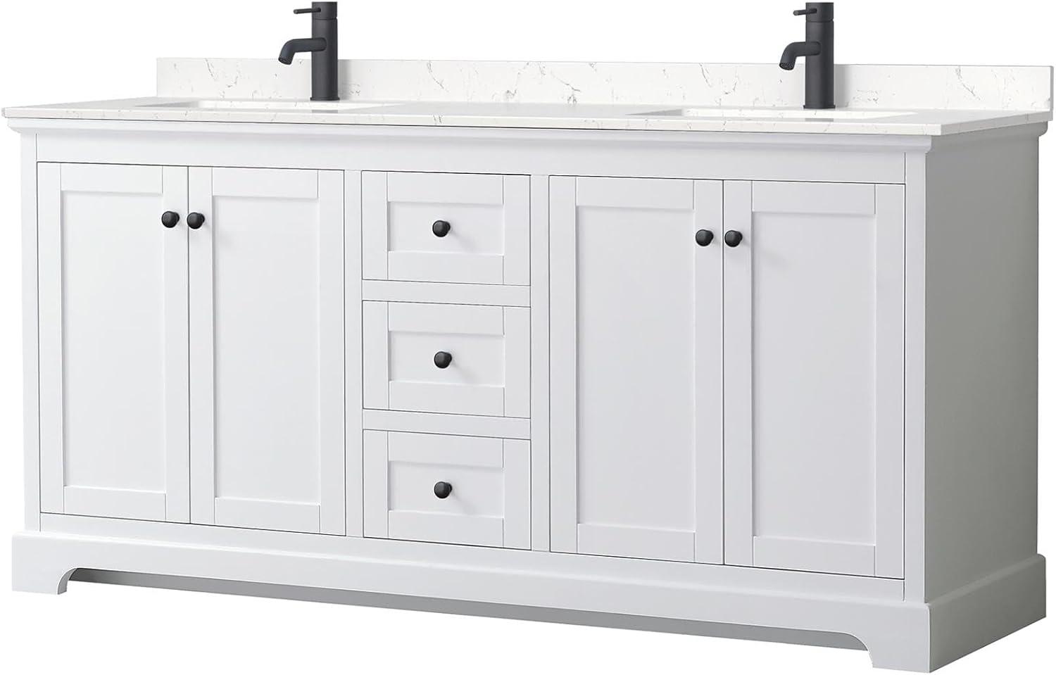 Avery 72'' Double Bathroom Vanity with Marble Top