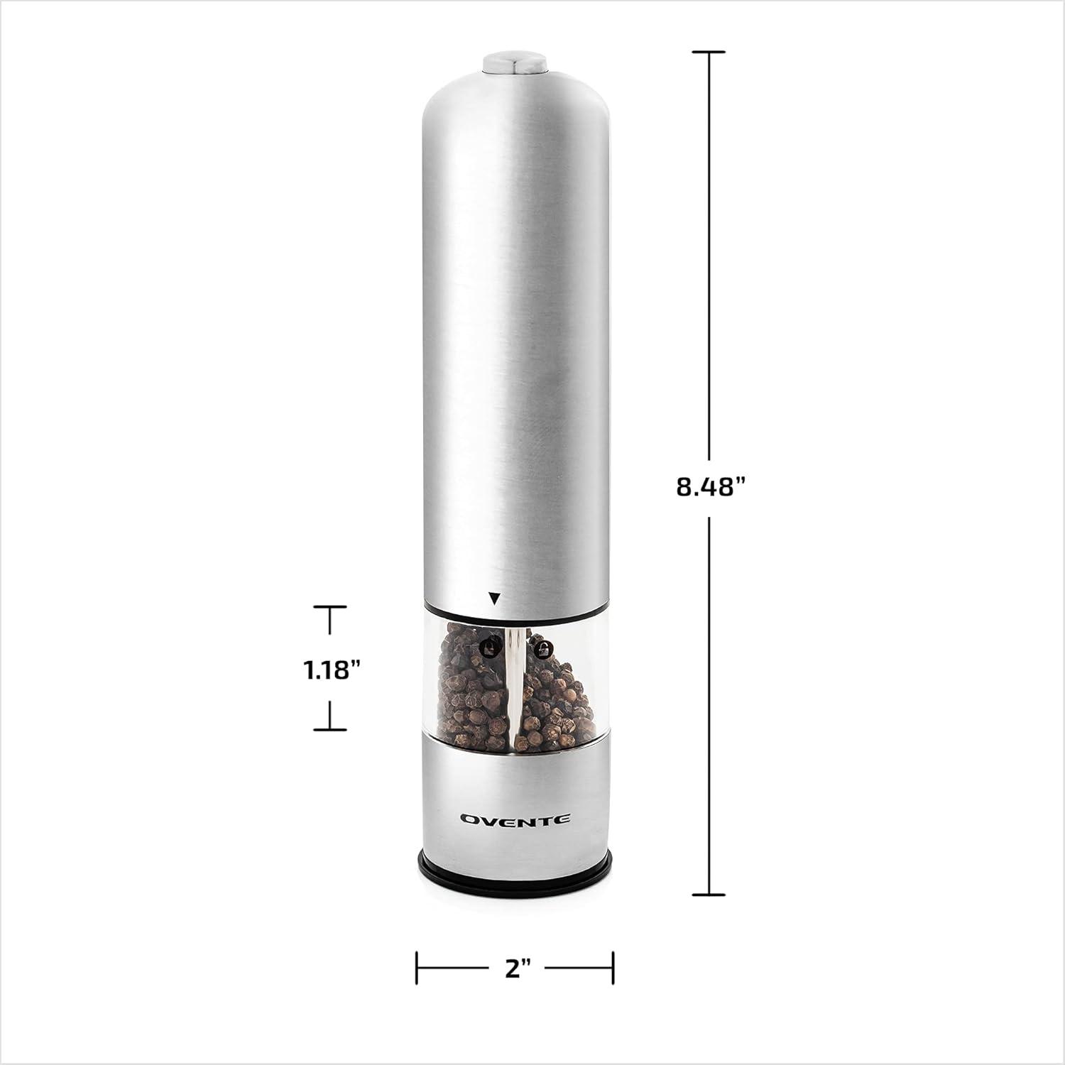 Electric Stainless Steel Salt and Pepper Grinder Set