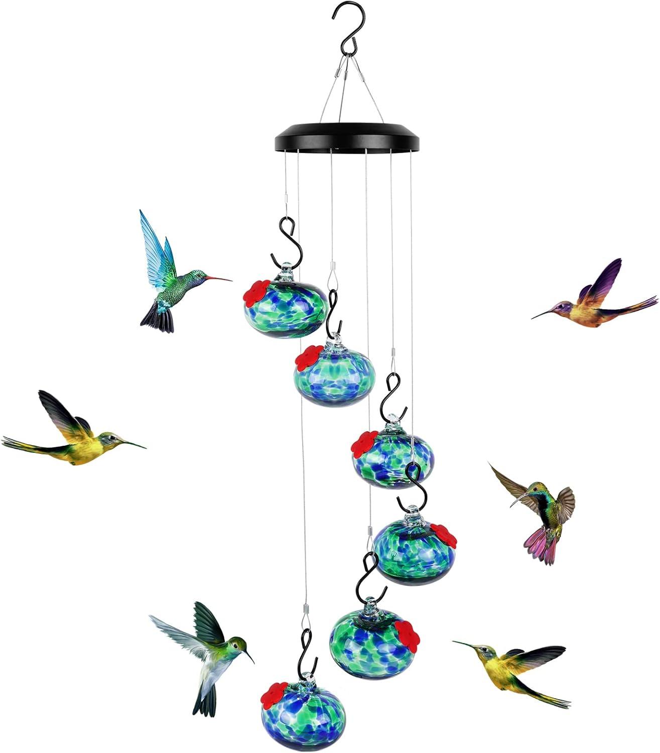 2025 New Charming Wind Chimes Hummingbird feeders,Window Bird feeders for Viewing,Bird feeders for Outdoors Hanging ant and bee Proof