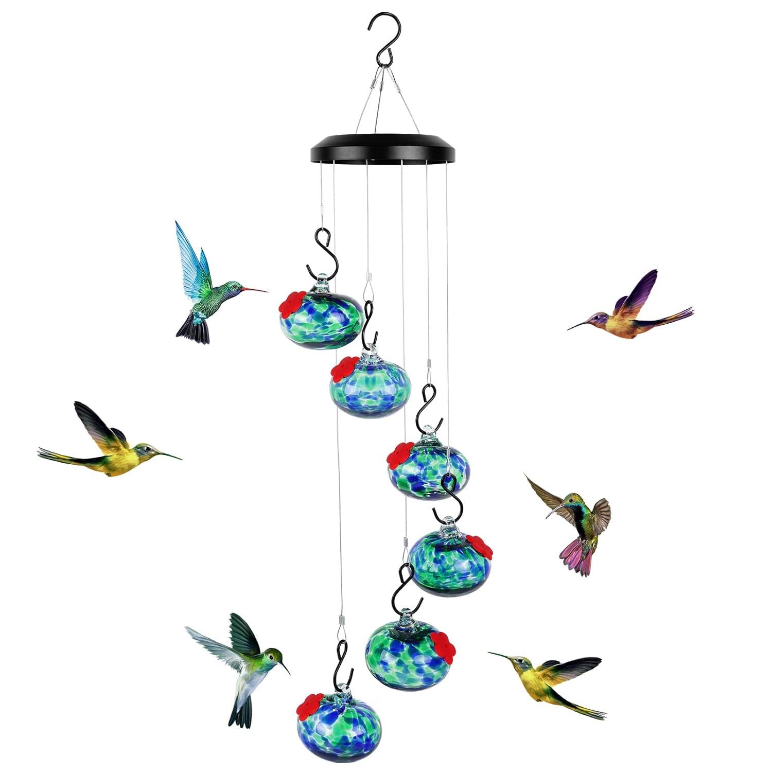2025 New Charming Wind Chimes Hummingbird feeders,Window Bird feeders for Viewing,Bird feeders for Outdoors Hanging ant and bee Proof