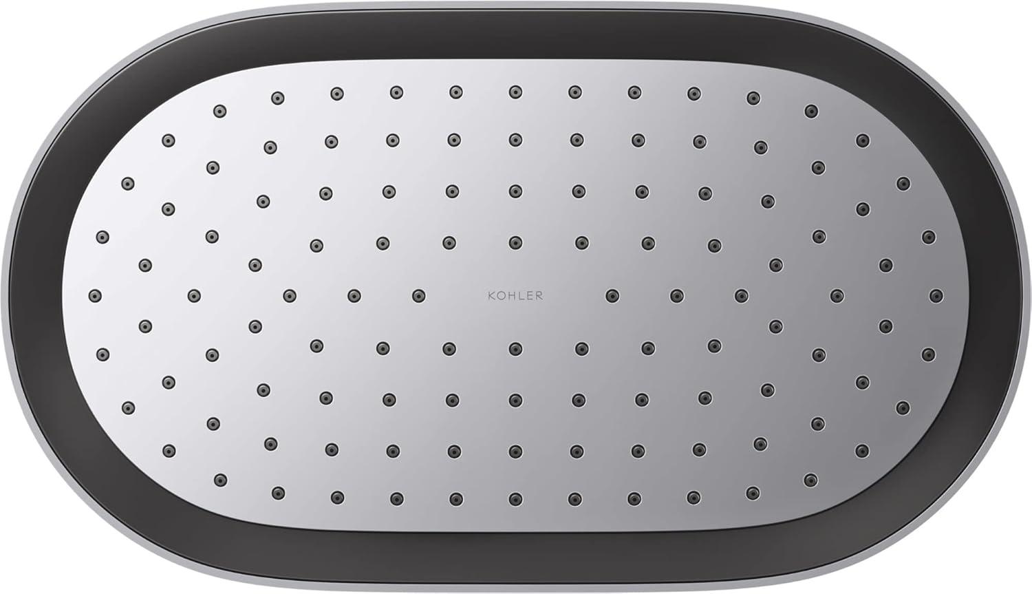Statement 14" Single-Function Wall or Ceiling-Mount Round Rainhead, Oblong Rain Showerhead 2.5 GPM