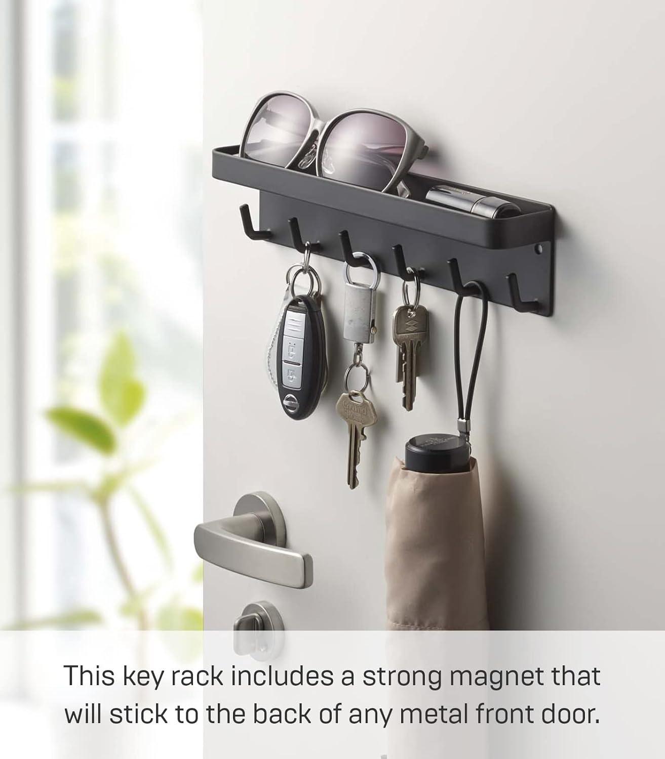 Yamazaki Home Magnetic Key Rack With Tray, Steel, Magnetic