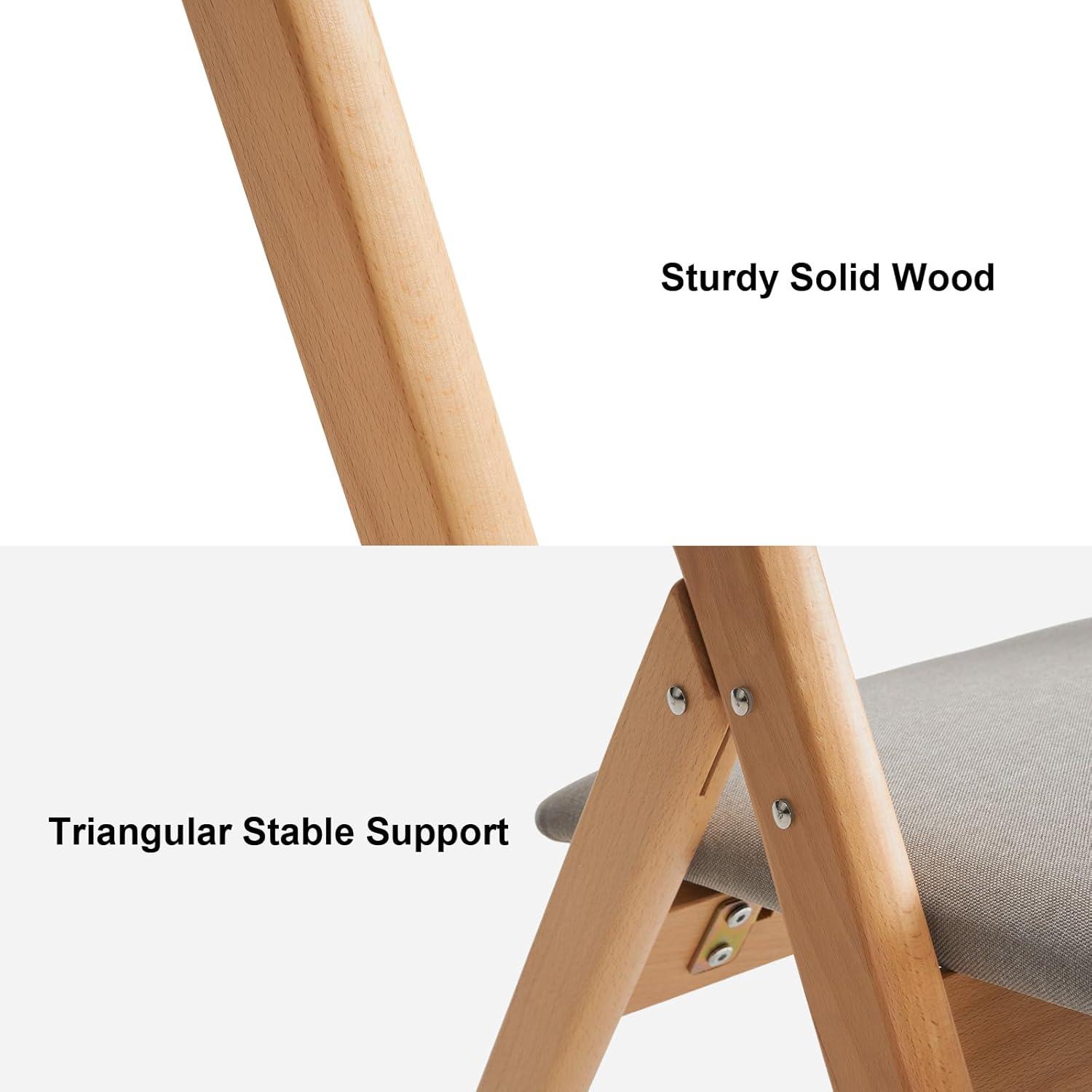 Light Brown Wood Armless Folding Chairs (Set of 2)