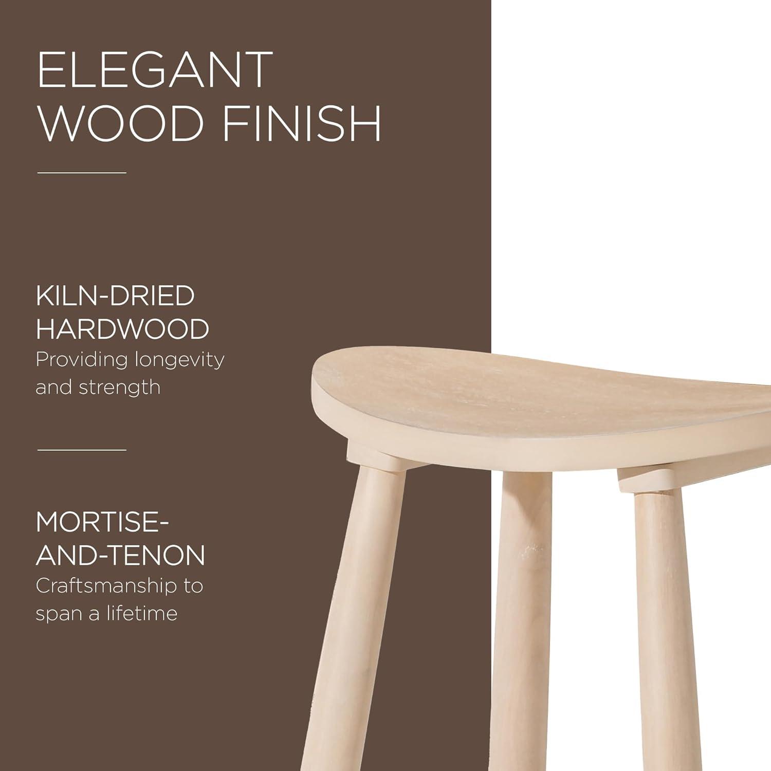 Maven Lane Luna Counter Stool in Light Oak Wood Finish