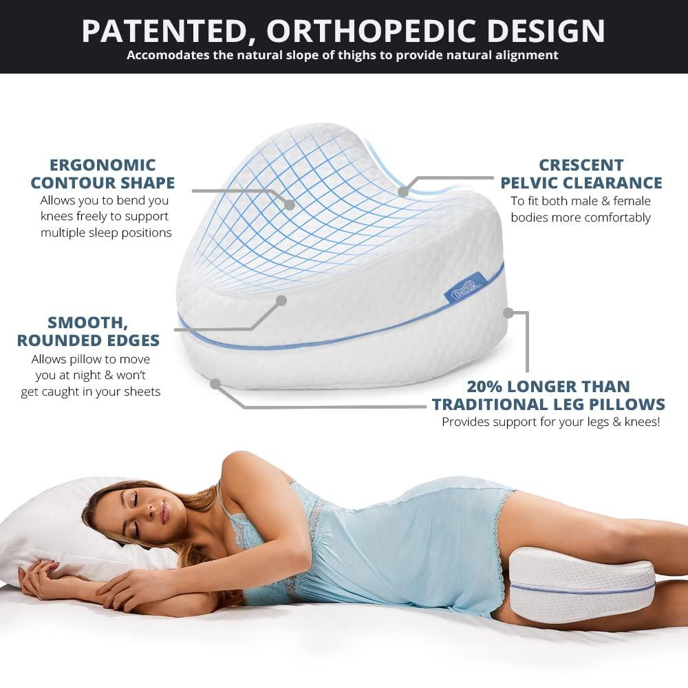 Contour Legacy Cool Side Sleeper Leg & Knee Wedge Pillow Cushion
