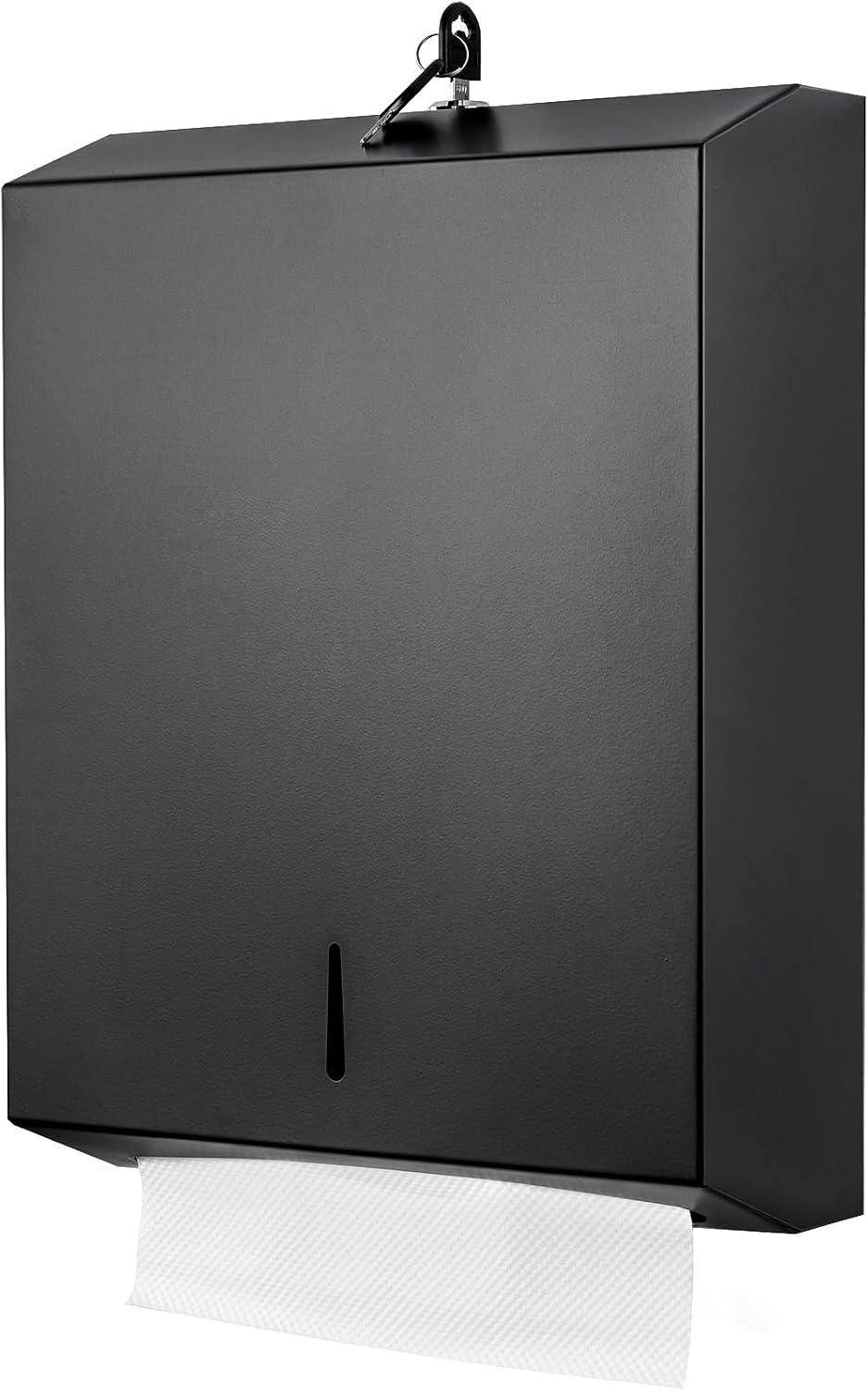 Matte Black Stainless Steel Wall Mount Paper Towel Dispenser