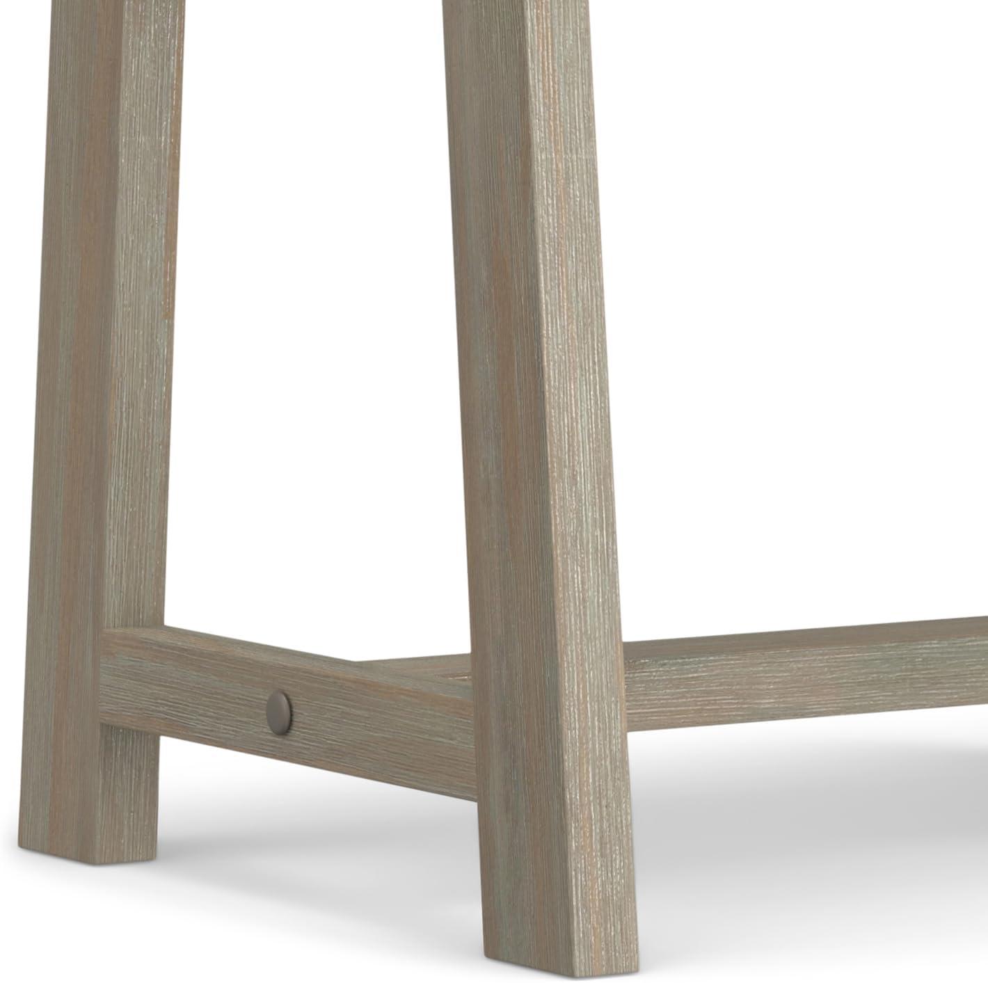 Sawhorse Solid Pine 24" Distressed Grey Modern Industrial Nightstand